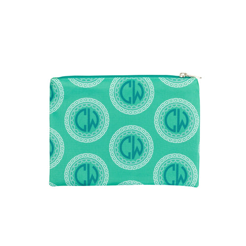 Blue and Green Monogrammed Travel Bag