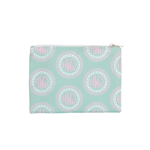 Mint and Pink Monogrammed Travel Bag