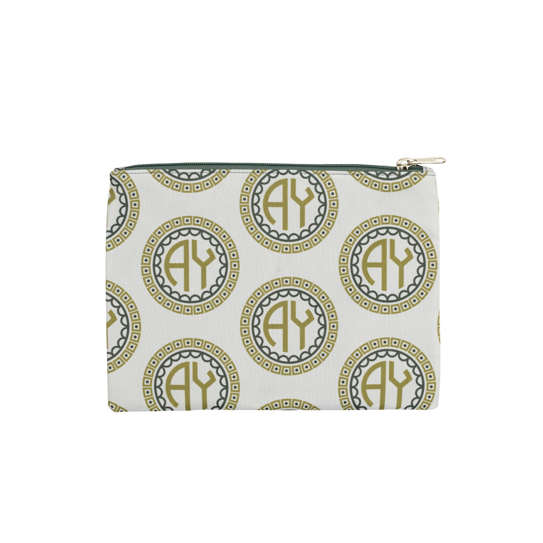 Gray and Gold Monogrammed Travel Bag