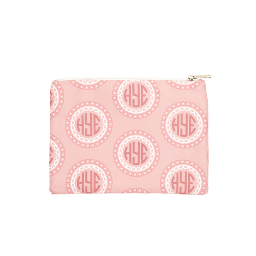 Pink monogrammed travel bag