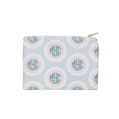 Pink and Gray Monogrammed Travel Bag