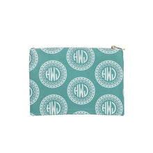 Load image into Gallery viewer, Gray and teal monogrammed wet/dry bag
